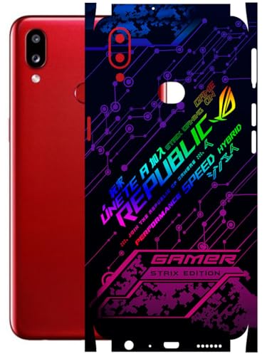 Image of AtOdds - Full Body Back Screen Guard Protector Film - Lamination Wrap Skin Sticker Compatible with Samsung Galaxy A10s | Scratchproof Matte Finish (Gamer)