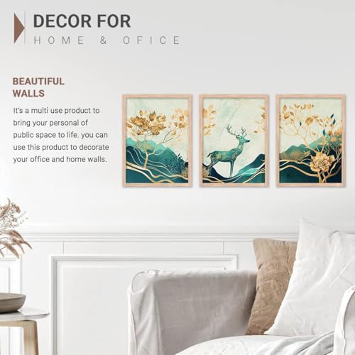 Image of kotart Paintings Modern Art Wall Decor Framed Wall Painting for Living Room, Bedroom - Framed Wall Decor Paintings with Frame - Painting for Wall Decoration Set of 3-D (Art 6, 19x25 inch)