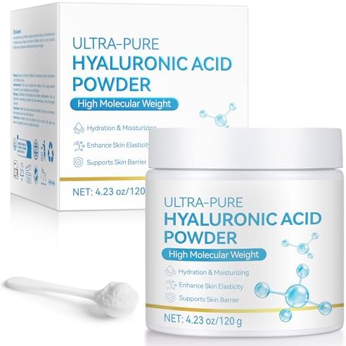 Hyaluronic Acid Powder 100% Pure - Multi-Use DIY Serum for Face, Deep Moisture, Wrinkle Reduction, Fragrance-Free, Preservative-Free for All Skin Types