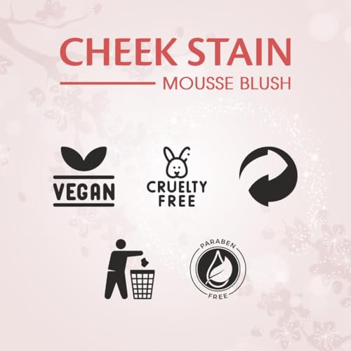 Image of MATTLOOK Cheek Stain Mousse Blush | Vitamin E | Natural Radiant Finish | Infused With Hyaluronic acid and vitamin E | Long Lasting Liquid Blusher (Dream Boat-01,6.5ml)