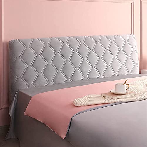 uyeoco Stretch Headboards Cover Slipcover Backrest Cover, Slip Protector Cover for Single/Double/King/Super King Size Bed, Washable (Color : Light gray, Size : 190cm)
