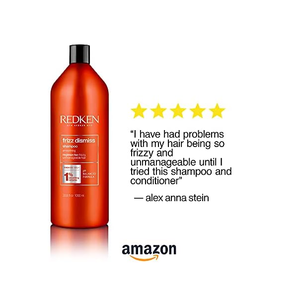 Redken Frizz Dismiss Shampoo | For Frizzy Hair | Smooths Hair & Manages Frizz | Sulfate Free | 33.8 Fl Oz