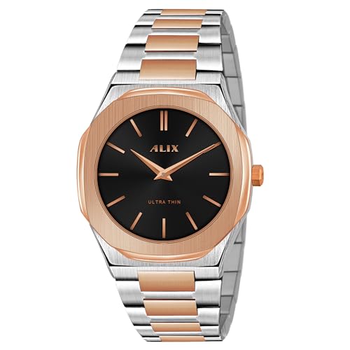 Image of ALIX AL2912 Round Dial Stainless Steel Bracelet Band Water Resistant Wrist Analog Watch for Man