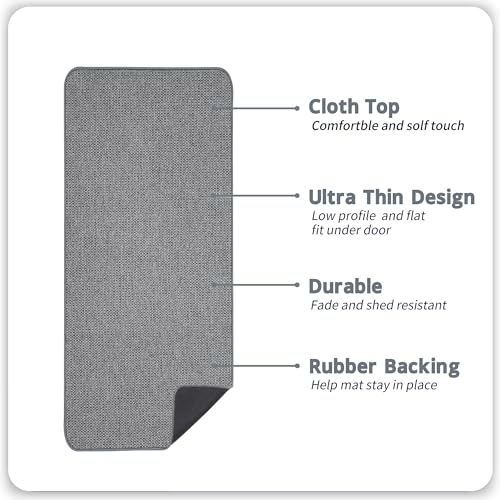 Image of Bosap Bath Mat,Ultra Thin Bathroom Runner Rugs,Large Bath Mats for Bathroom,Quick Dry,Non-Slip,Machine Washable,Low Pile,Bath Rug,Shower Outside,Sink,Home Decor Accessories.Grey,1'5 inchx4'11 inch（17x59inch）