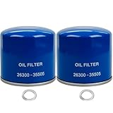 2PCS 26300-35505 Engine Oil Filter & Drain Plug Gasket 21513-23001 Fit for Hyundai, Kia Replaces
