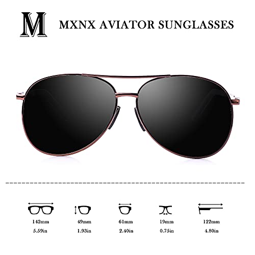 Image of mxnx Aviator Sunglasses for Men Polarized Women UV Protection Lightweight Driving Fishing Sports Unisex glasses MX208