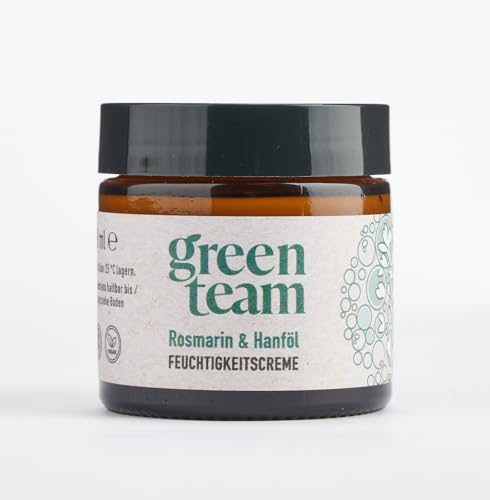 green team Feuchtigkeitscreme mit Hanföl und Rosmarin: Natürliche Hautpflege, Vegan, Anti-Aging, Intensive Feuchtigkeit, 60 ml
