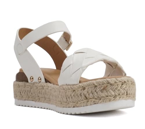 Image of Soda CLIP ~ Women Open Toe Ankle Strap Platform Espadrille Sandal