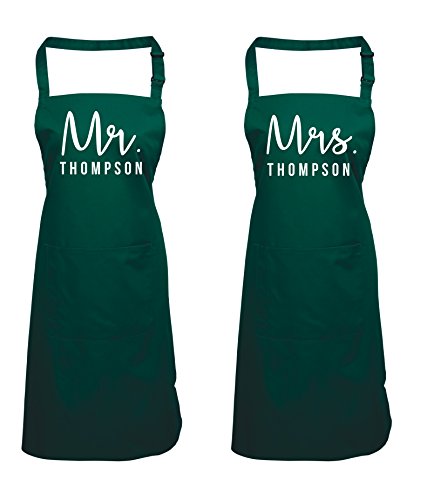 Tablier de cuisine vert bouteille Edward Sinclair ajustable pour homme et femme