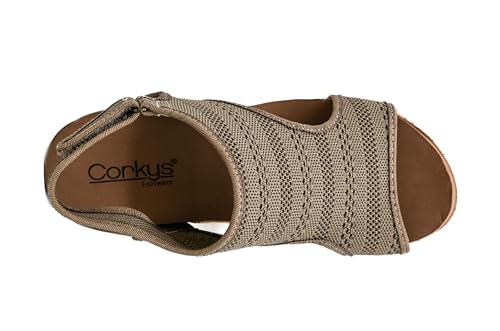 Image of Corkys Footwear Womens Carley Wedges, Featuring Corkys EVA Foam Cushioned Insoles, A 2.5 Inch Heel, Lightweight For All Day Wear, And Hook And Loop Closure
