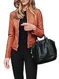 Praktisch: Die Damen-Lederjacke mit Reißverschluss kann mit Jeans, Röcken, Röhrenhosen und Hemden kombiniert werden. Geeignet für den Alltag, Schule, Arbeit, Club, Party, Dating, Straße, Motorradfahren, Biker-Kleidung, Urlaub und so weiter
