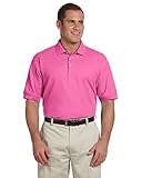 D & Jones Men's DEJN-D100 Pima Piqué Short-Sleeve Polo, Charity Pink, XS