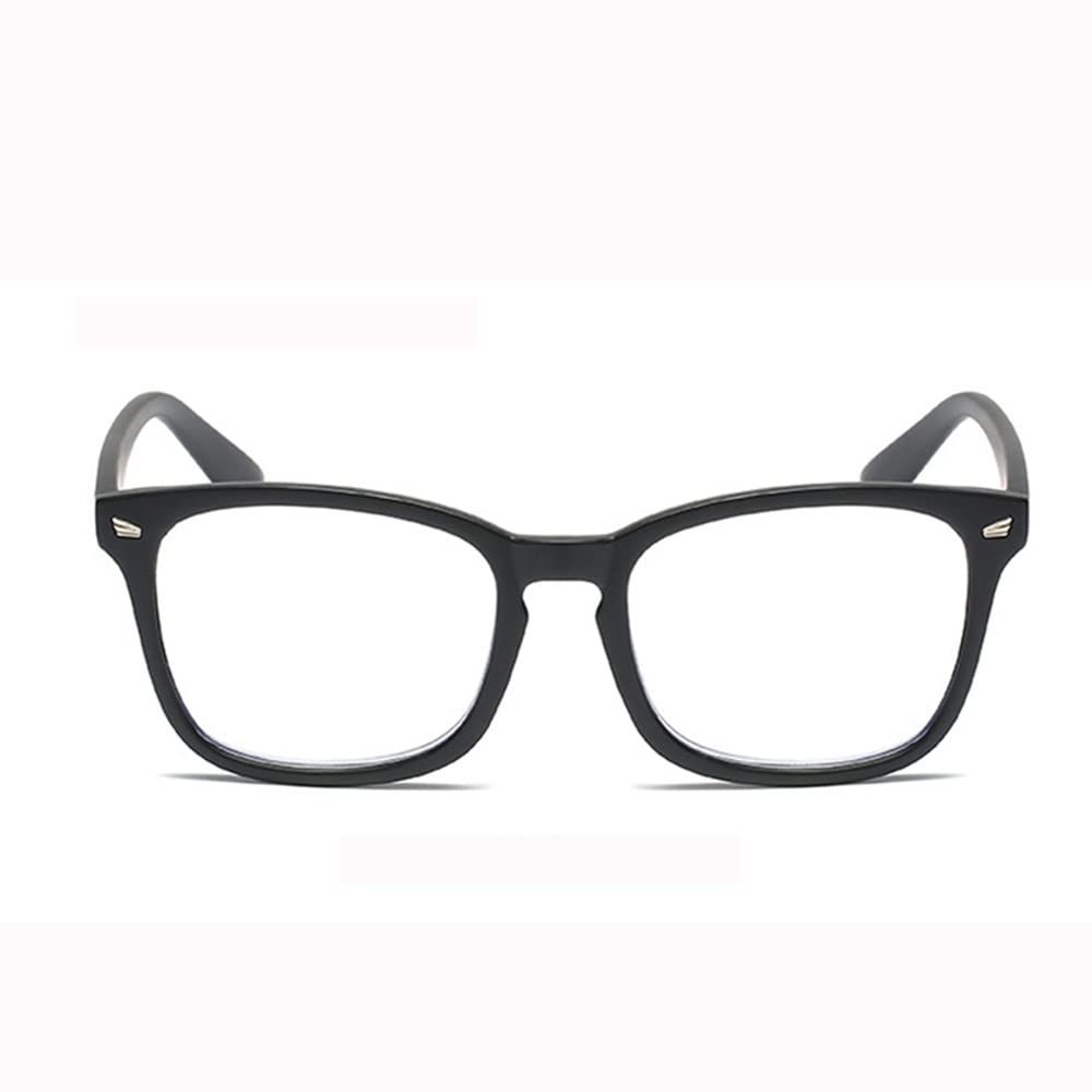 FREAZE Retro Lesehilfe Brillen Anti Blaulicht Lesebrille Anti Rays Computer Brille Für Damen Herren Fashion Brille Lesehilfe Ultraleicht 1.0X,1.5X 2 Stück (Color : Bright Black, Size : +1.5)