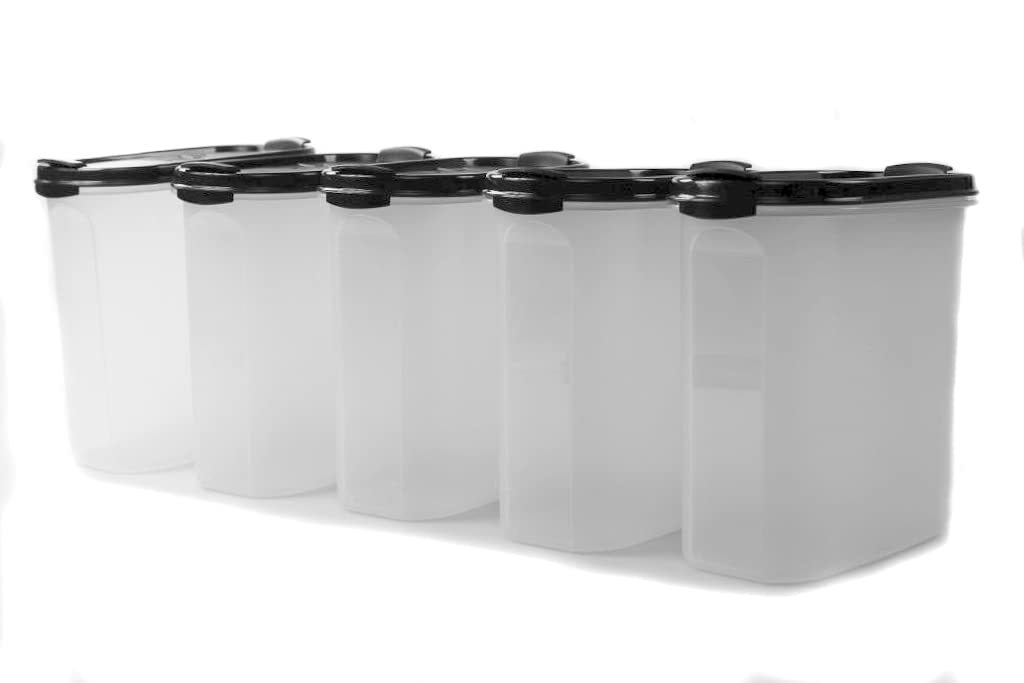 Tupperware Eidgenossen 1,7 L schwarz mit Schütte (5) Trockenvorrat Dose Modular