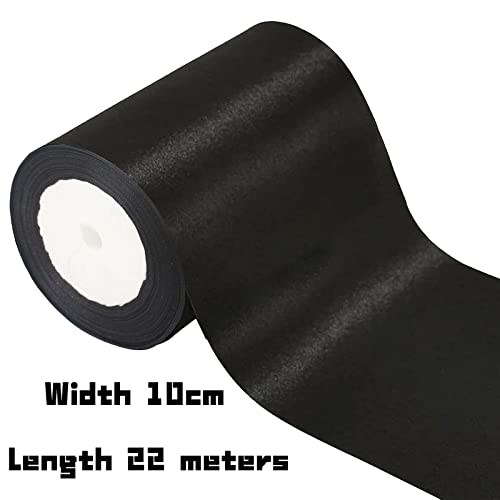 POPOYU Wide Thick Black Ribbon 10CM for Gift Wrapping 23M 4Inch Big Satin Xmas Large Bow Car Christmas Crafting, Bouquets - Image 2