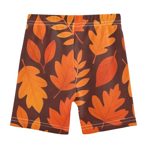 Joisal Toddler Girls Biker Shorts Cotton Shorts for Under Dresses Autumn Leaves Dark Orange Kids Clothes 4t2