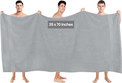 Image of Utopia Towels Bath Sheets 35x70 inches 100% Cotton Soft and Absorbent 2 Pack Cool Grey