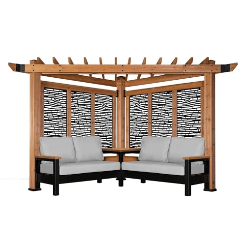 Backyard Discovery Tuscany Cabana Pergola with Bamboo Privacy Panels...