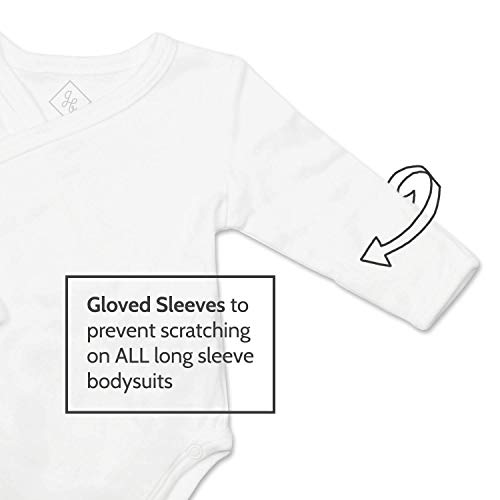 Baby Side Snap Bodysuit Set, 100% Cotton Boy Girl Unisex Kimono Onesie, 4 Pack2