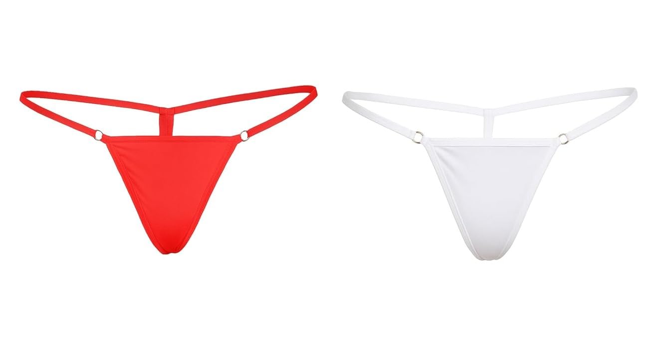 xenza Women G-String Panty Thong Brief Underpants, Multicolor, 2 Pcs (S, M,L)-picture-22