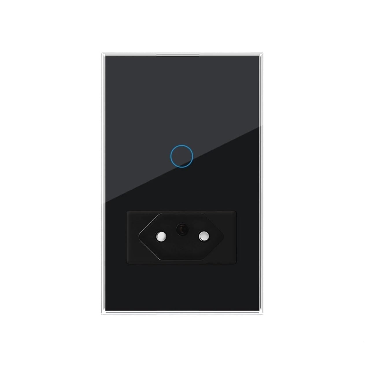 Smart Switch and Socket Brazil 10A 20A, 118 * 72mm Tempered Glass Panel, Touch Switch 1/2gang Google Home Alexa(1gang BR Black,20A BR)