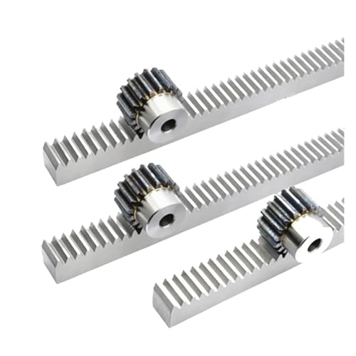 Spur Rack Steel High Precision 3pcs 1Mod 1 Modulus 12x12x1000mm High Precision Steel Straight Rack + 1Mod 18Teeth Spur Gear(8mm)