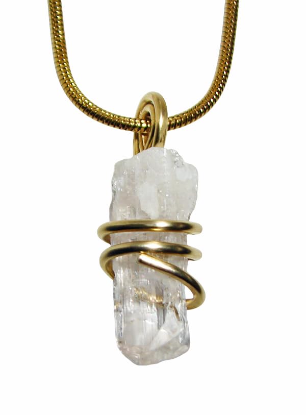 Danburite Pendant, Synergy 12, Real Crystals, Lemurian Spiritual Gemstone, Raw Stone #87