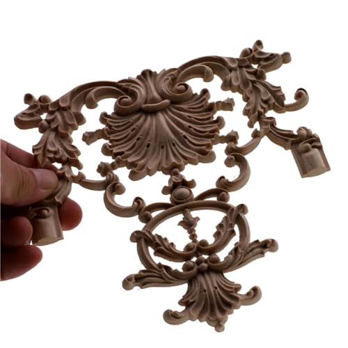 Décalcomanie coin applique bois sculpté rose rétro pour mur