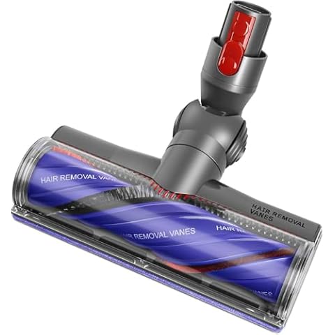 OMYOPY Anti-Tangle Motorized Cleaner Brush Head Compatible with Dyson V7 V8 V10 V11 V15, Cordless Vacuum Attachments Direct Drive Brush Head Parts with Hair Removal Vanes for Hard Wood Carpets Floors Cover