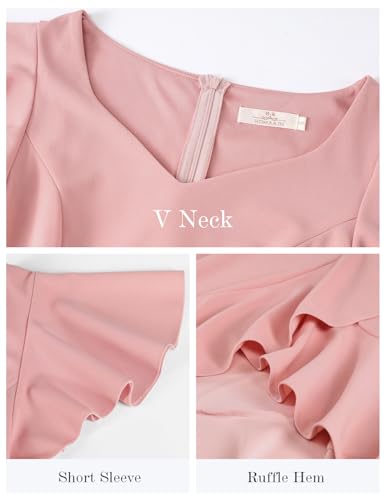 Women's Wedding Guest Dresses Blush Pink Bridesmaid Split Formal Cocktail Evening Party Dress for Women 2026 Graduation Blush L - image 5
