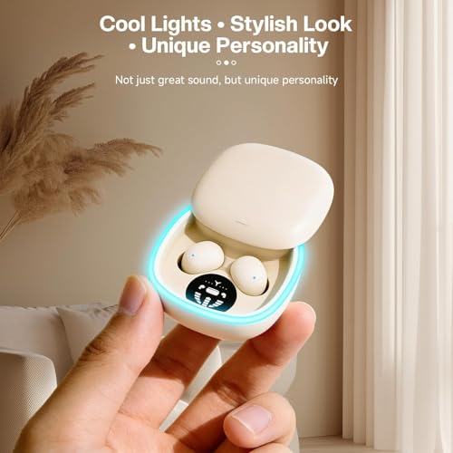 Image of Xmenha Low Profile Tiny Discreet Hidden Earbuds for Work Sleep Small Mini Invisible Earbuds Wireless Bluetooth for Small Ears Sleeping Invisible Ear Buds Headphones Black