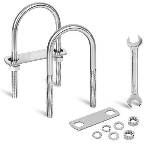 Image of 2 Sets M10 U-Bolts,u-Bolts 2 inch (50mm) Wide,U-Bolts with Nuts