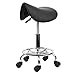 Iglobalbuy Taburete Giratorio Taburete de Salón Ajustable en Altura Silla de Ruedas Hidráulica Silla Giratoria 360 ° Giratoria(Negro)