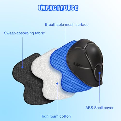 Kids Protective Gear Set - Knee Pads Elbow Pads with Wrist Guards for Ages 3-12 | 3-in-1 Safety Protective Gear for Skating, Cycling, Biking, Roller Skates, Scooters (Blue, &lrm;S(3-7Years))