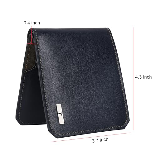 Image of URBAN FOREST Tyson Blue /Grey Leather Wallet for Men