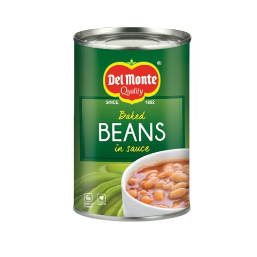 Image of Del Monte Baked Beans, 450g | Beans in Tomato Sauce | Tangy and Flavourful | Source of Protein | Low in Fat | For Soups and Salads | Packaged Vegetable