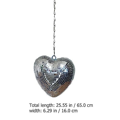 Bola espejada colgante en forma de corazón para fiestas, bodas y decoración del hogar, diseño reflectante miniatura 6