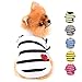 SMALLLEE_LUCKY_STORE Bawełniana koszula w paski koszulka dla szczeniaka koszulka dla małego średniego psa, kota, chłopca, dziewczynki z błyszczącym czerwonym sercem zwierzę domowe letnie ubrania yorkie chihuahua, biały, M