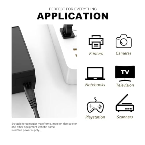 Image of 8FT 2 Prong TV Power Cable Cord for TCL Roku Smart LED LCD HD 24 inch 32 inch 40 inch 42 inch 43 inch 48 inch 50 inch 55 inch 60 inch 65 inch 75 inch 85 inch Inch TV- TCL Roku TVs 55s405 43s425 50s425 AC Power Cable Longer Plug Cord Replacement