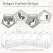 ROFASVCO Waterproof Sectional Reclining Couch Covers L Shaped Recliner Sectional Sofa Cover 8 Piece Non Slip Washable Corner Recliner Slipcover Set for Pet Dog (5 Seater 1 Console Cover, Camel)