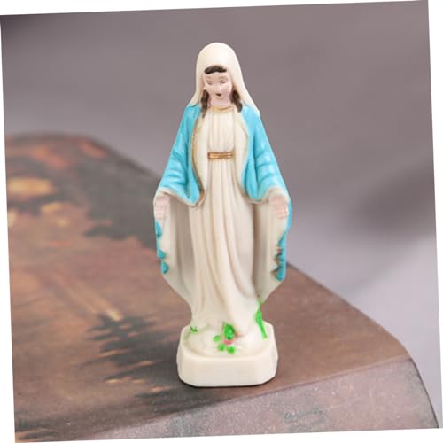 Set de 3 estatuas virgen María de resina miniatura 5