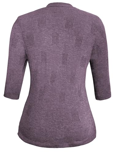 Sweaters for Women 3/4 Sleeve Tops Round Neck Loose Casual Tunic Blouses3