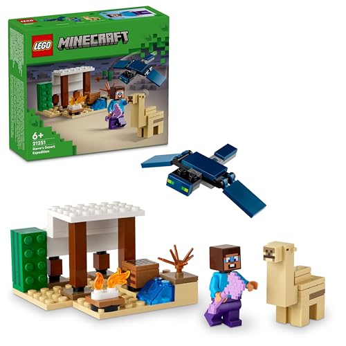 Lego 21251 Minecraft Steve's Desert Expedition Biome Building Toy with House and Figurines, Baby Camel, Gift for Boys and Girls Aged 6+