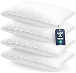 Utopia Bedding Pillows 4 Pack Standard Size, (White) Hotel Quality Pillows, Brushed Fabric, Bed Pillow for Back, Stomach or Side Sleepers 50 x 75 cm (20 x 30 Inch)