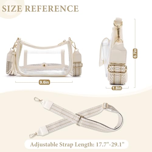 Clear Bag for Stadium Events, Clear Purses for Women, Crossbody Stadium Approved2