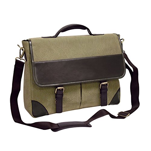 Livingston Leather Briefcase Olive