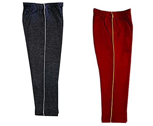 Image of indi weaves Girls Cotton Solid Capri 3 /4th Leggings (Pack of 2)