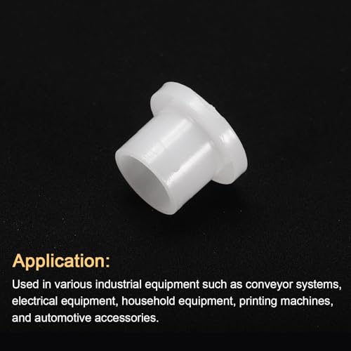 QUARKZMAN 8 Stück Flanschbuchsen Kunststoffbuchsen ID 8,1 mm x OD 10 mm x Länge 10 mm Nylonbuchsen, Weiß