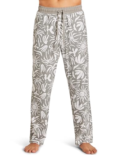 JOE BOXER Mens Pajama Pants, Printed Jersey Printed Mens Sleep Pants with Pockets, Soft PJ Bottoms (Monument, Medium)