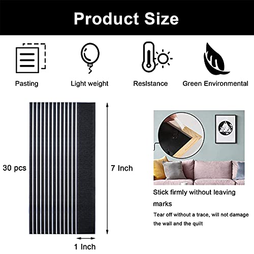 15 Pairs Hook And Loop Tape Strips With Adhesive Keep Couch Cushions From Sliding Adhesive Hook Loop Strips For Mounting Hanging Couch Cushion Non Slip Heavy Duty Adhesive Strip 7X1 Inch #TOP1
